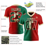 Custom Red Vintage Mexican Flag Kelly Green-Cream Authentic Gradient Fashion Football Jersey