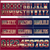 Custom Navy Vintage USA Flag Maroon-Cream Authentic Gradient Fashion Football Jersey