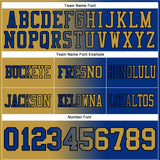 Custom Royal Old Gold-Black Authentic Gradient Fashion Football Jersey