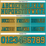 Custom Teal Old Gold-Black Authentic Gradient Fashion Football Jersey