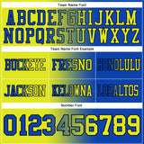 Custom Thunder Blue Neon Yellow-Black Authentic Gradient Fashion Football Jersey