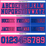 Custom Thunder Blue Pink-Black Authentic Gradient Fashion Football Jersey