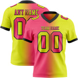 Custom Neon Yellow Neon Pink-Black Authentic Gradient Fashion Football Jersey