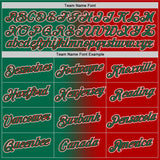 Custom Red Kelly Green-White Gradient Fashion Performance T-Shirt