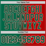 Custom Red Kelly Green-White Gradient Fashion Performance T-Shirt