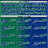 Custom Royal Kelly Green-Gray Gradient Fashion Performance T-Shirt