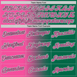 Custom Kelly Green Pink-White Gradient Fashion Performance T-Shirt