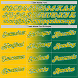 Custom Kelly Green Yellow-White Gradient Fashion Performance T-Shirt