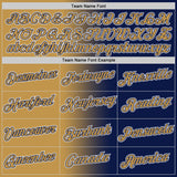 Custom Navy Old Gold-White Gradient Fashion Performance T-Shirt