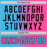 Custom Sky Blue Pink-Black Authentic Gradient Fashion Basketball Jersey