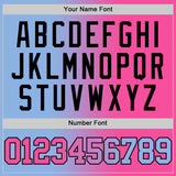 Custom Light Blue Pink-Black Authentic Gradient Fashion Basketball Jersey