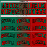 Custom Red Kelly Green-Black Authentic Gradient Fashion Basketball Jersey