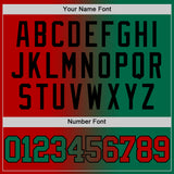 Custom Red Kelly Green-Black Authentic Gradient Fashion Basketball Jersey