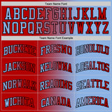 Custom Light Blue Red-Black Authentic Gradient Fashion Basketball Jersey
