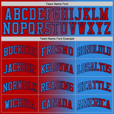 Custom Powder Blue Red-Navy Authentic Gradient Fashion Basketball Jersey
