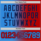 Custom Powder Blue Red-Navy Authentic Gradient Fashion Basketball Jersey