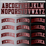 Custom Black Gray-Red Authentic Gradient Fashion Basketball Jersey