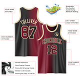 Custom Black Crimson-Cream Authentic Gradient Fashion Basketball Jersey