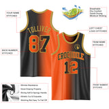 Custom Black Orange-Old Gold Authentic Gradient Fashion Basketball Jersey