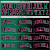 Custom Black Kelly Green-Pink Authentic Gradient Fashion Basketball Jersey