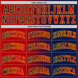 Custom Navy Red-Gold Authentic Gradient Fashion Basketball Jersey