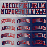 Custom Navy Gray-Red Authentic Gradient Fashion Basketball Jersey