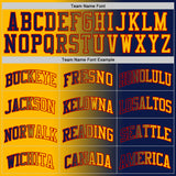 Custom Navy Gold-Red Authentic Gradient Fashion Basketball Jersey