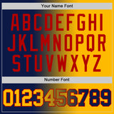 Custom Navy Gold-Red Authentic Gradient Fashion Basketball Jersey