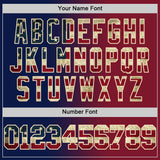 Custom Navy Vintage USA Flag Maroon-Cream Authentic Gradient Fashion Basketball Jersey