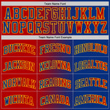 Custom Royal Red-Gold Authentic Gradient Fashion Basketball Jersey