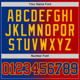 Custom Royal Red-Gold Authentic Gradient Fashion Basketball Jersey