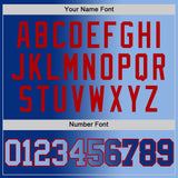 Custom Royal Light Blue-Red Authentic Gradient Fashion Basketball Jersey