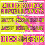 Custom Neon Yellow Pink-Black Authentic Gradient Fashion Scratch Football Jersey