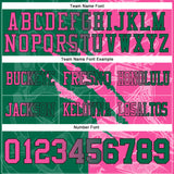 Custom Kelly Green Pink-Black Authentic Gradient Fashion Scratch Football Jersey