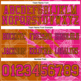 Custom Texas Orange Hot Pink-Black Authentic Gradient Fashion Scratch Football Jersey