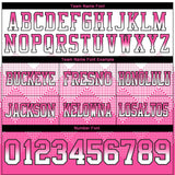 Custom White Pink-Black Authentic Gradient Square Shape Flag Football Jersey