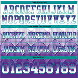 Custom White Purple-Teal Authentic Gradient Square Shape 7V7 Flag Football Jersey