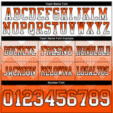 Custom White Orange-Black Authentic Gradient Square Shape Flag Football Jersey