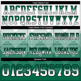 Custom White Kelly Green-Black Authentic Gradient Square Shape 7V7 Flag Football Jersey
