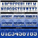 Custom White Thunder Blue-Black Authentic Gradient Square Shape 7V7 Flag Football Jersey
