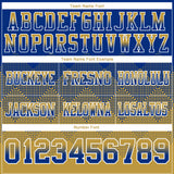 Custom Royal Old Gold-White Authentic Gradient Square Shape 7V7 Flag Football Jersey
