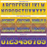 Custom Yellow Purple-Sky Blue Authentic Gradient Square Shape 7V7 Flag Football Jersey