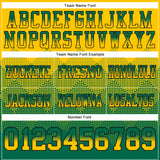 Custom Yellow Kelly Green-Black Authentic Gradient Square Shape 7V7 Flag Football Jersey