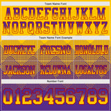 Custom Yellow Purple-Red Authentic Gradient Square Shape Flag Football Jersey