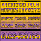 Custom Yellow Medium Purple-Black Authentic Gradient Square Shape 7V7 Flag Football Jersey
