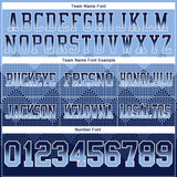 Custom Light Blue Navy-White Authentic Gradient Square Shape 7V7 Flag Football Jersey