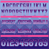 Custom Light Blue Dark Purple-Pink Authentic Gradient Square Shape 7V7 Flag Football Jersey