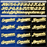 Custom Black White Royal-Yellow Authentic Gradient Fashion Baseball Jersey