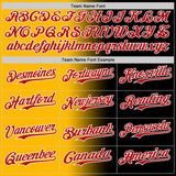 Custom Black Red Gold-White Authentic Gradient Fashion Baseball Jersey