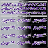 Custom Black Purple Gray-White Authentic Gradient Fashion Baseball Jersey
